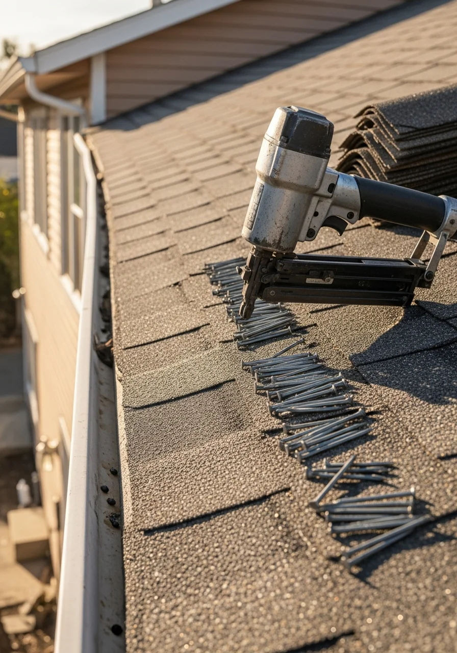 Close-up of skilled tradesperson working on home improvement project in Kennewick neighborhood.