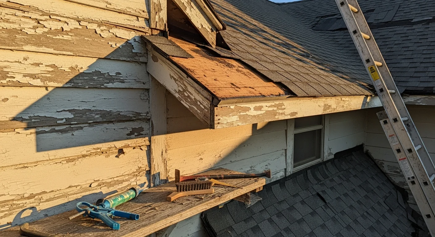 Restored exterior of a single-family home in the Tri-Cities, Washington, showing repaired siding and a weather-ready roofline against a clear high-desert sky. Empire Roofing and Restoration completed the exterior restoration work across Kennewick, Pasco, and Richland.